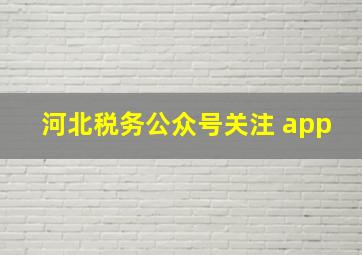 河北税务公众号关注 app